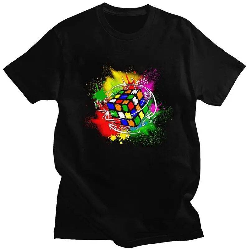Custom Cool Vintage Rubix Rubiks Cube Math Lover T Shirt Men 100% Cotton T-shirt Casual Tees Streetwear Tshirt