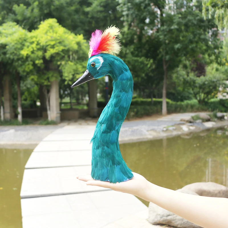 Plastic&Feathers Peacock Head large 35cm Model Banquet Wedding Props Handicraft Photography Home Decoration Gift d2247