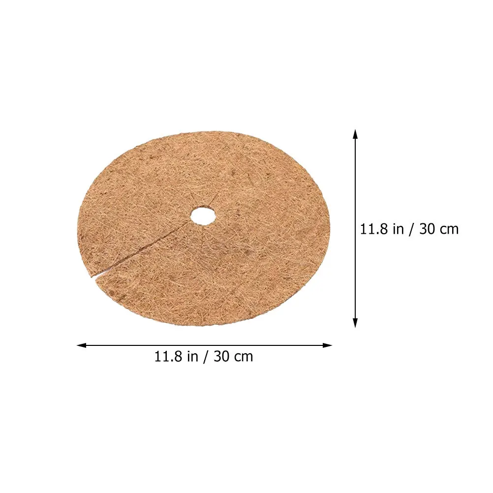 Anillo de mulch para maceta de fibra Natural duradero, Protector de plantas, anillo de árbol transpirable, estera antihierba, almohadilla para mulch de jardín, 5 uds.