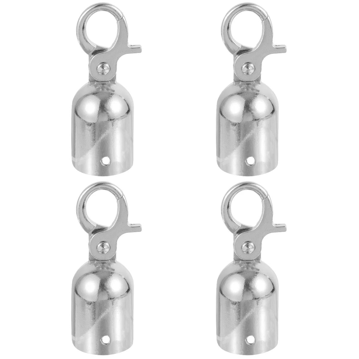 

4 Pieces Rope End Stop Snap Stopper Metal Fence The Cord Lock Cap with Hook Ends Stainless Steel Decking Fittings