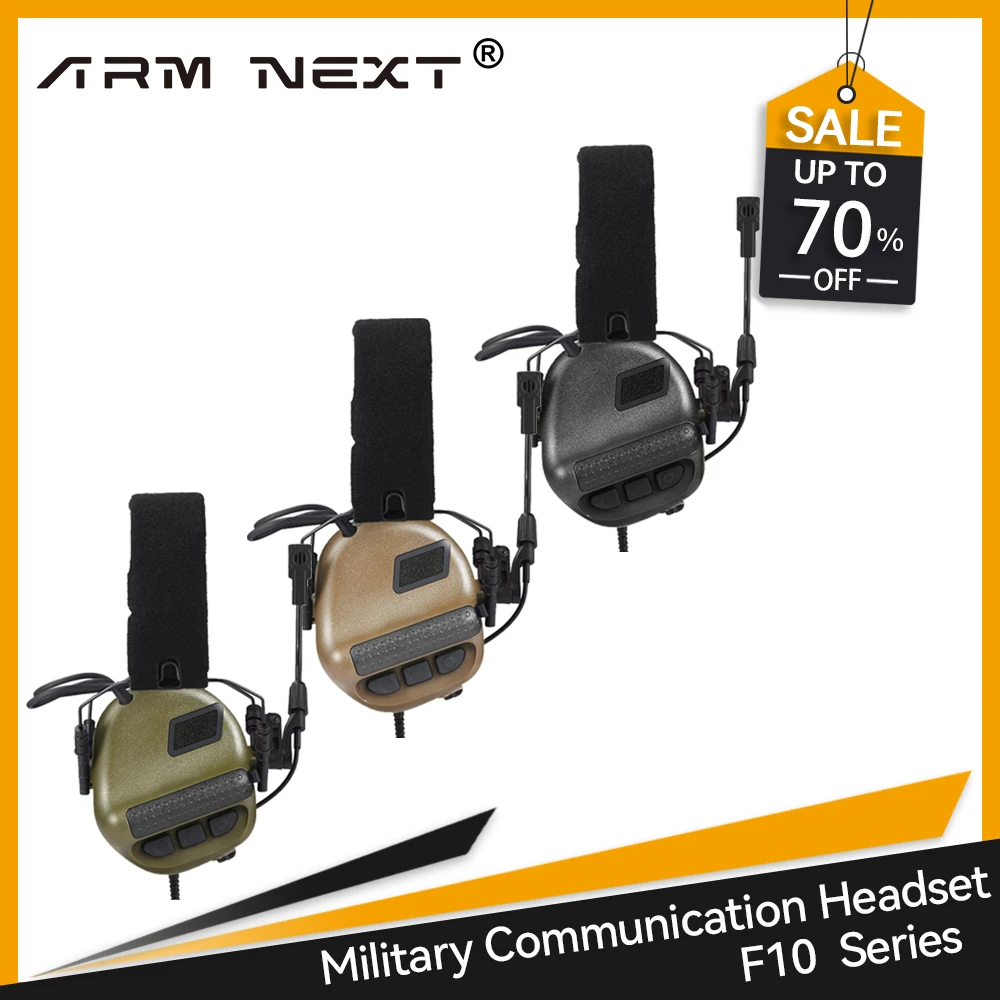 Military tactical headset ARM NEXT F10 shooting earmuffs Ordinary communication headset Without Noise Cancellation function