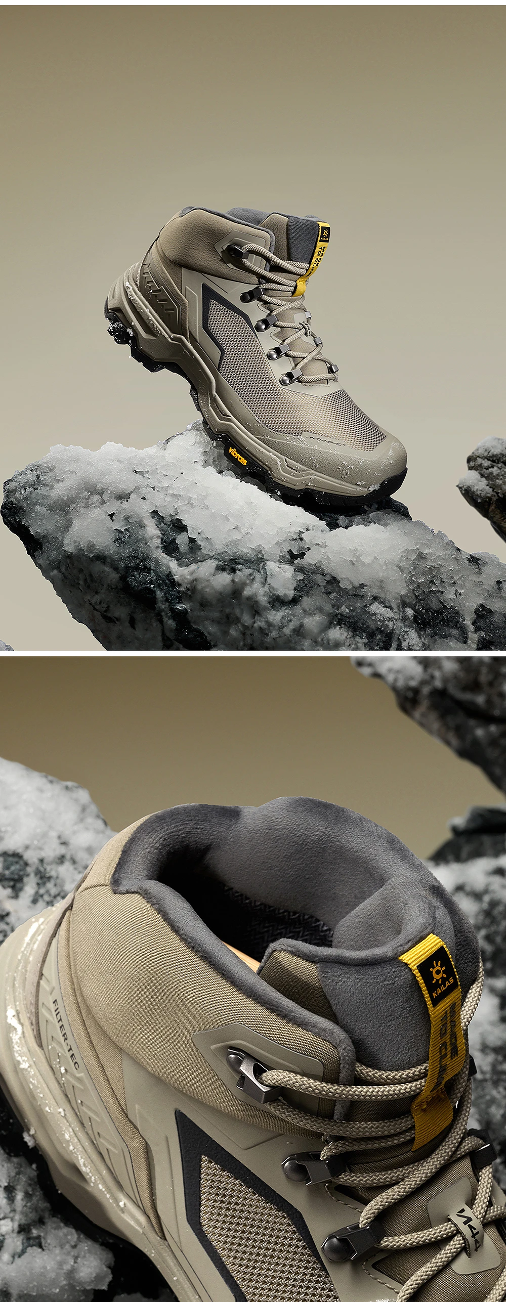 KAILAS 2026 Neuer N44 FLT MID Rutschfester Schneewanderschuh Wasserdichter Fleece-gefütterter Warmer Wanderschuh Mit Vibram Für Den Winter KS2642154 – Detail 8