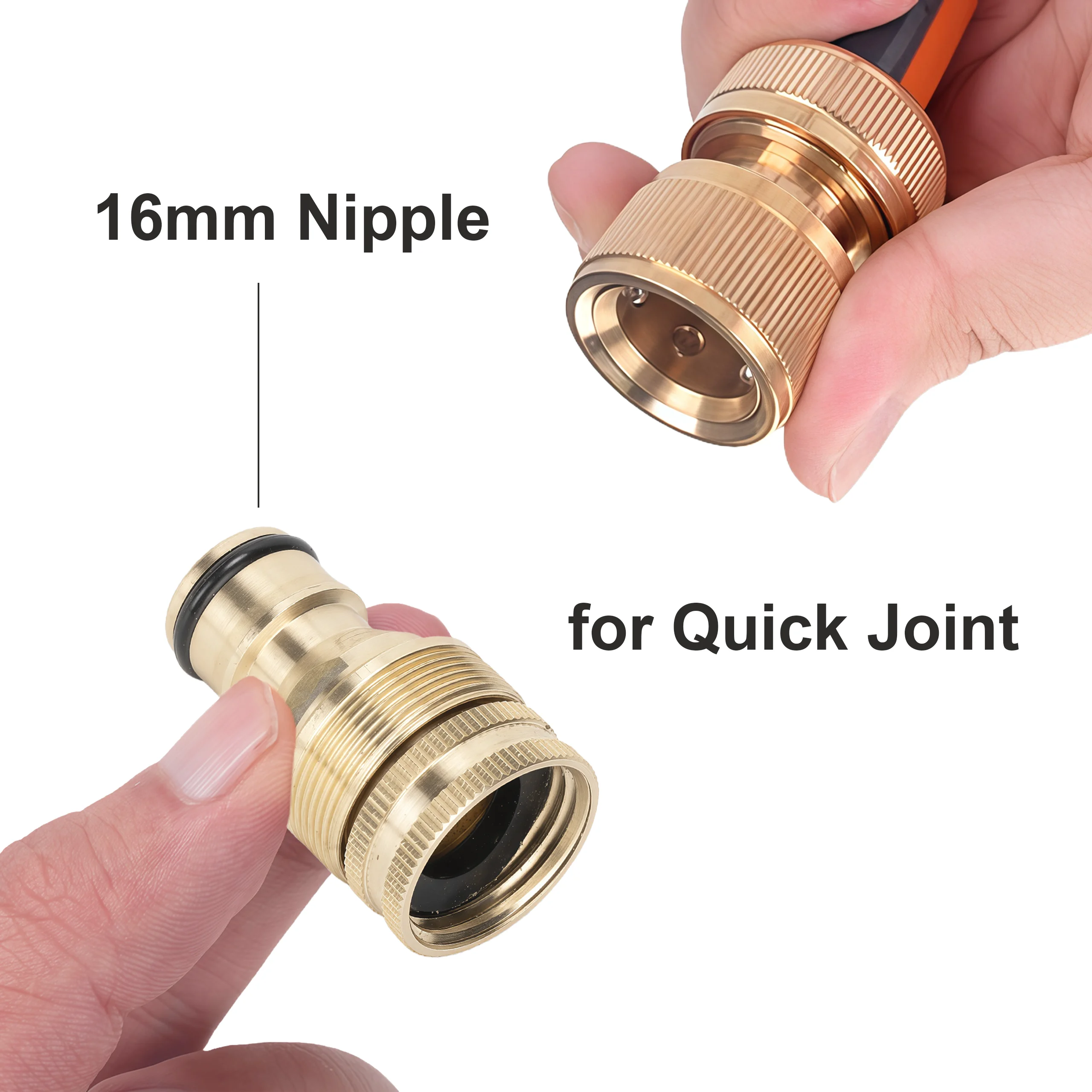 16mm Nipple Adapter Brass 1/2 3/4 1 Inch Male Female Thread to Garden Hose Tap Quick Connector Irrigation Pipe Fitting Joint