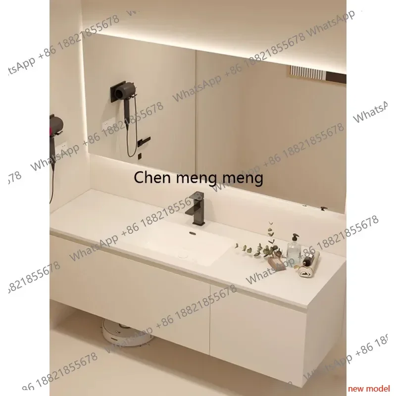 N138Integrated basin rock slab bathroom cabinet combination seamless ceramic bathroom hand and face washbasin