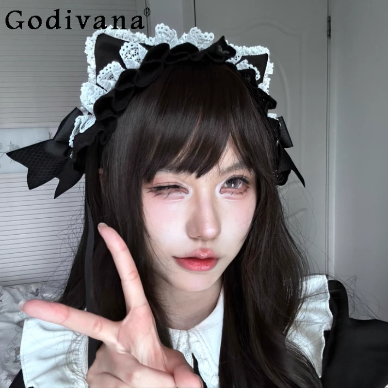 

Dark Style Lolita Cartoon Cat Ear Headband Anime Y2K Subculture Hair Accessory Lolita Sweet Girl Headband