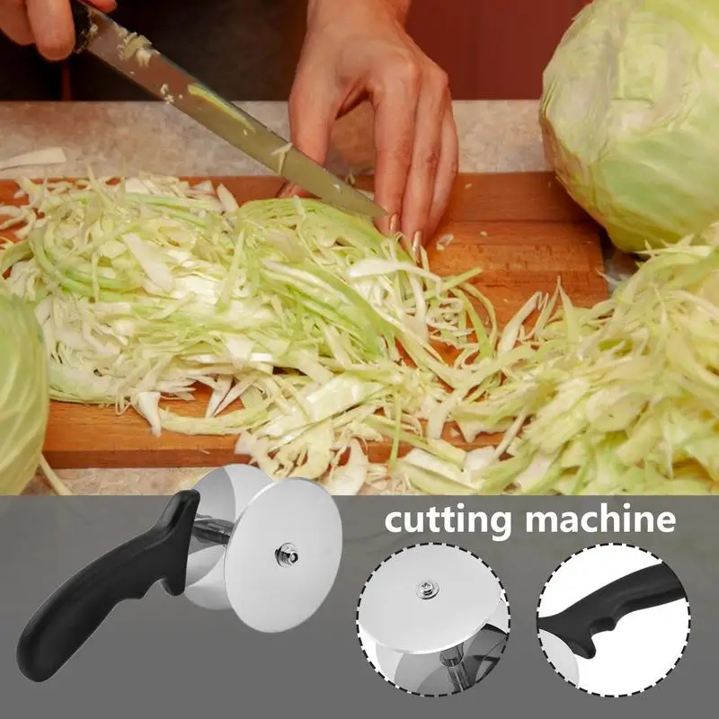 Vegetable Chopper Stainless Steel Double Wheel Fruit Cutter Handheld Lettuce Chopper Vegetable Cutting Tool For Chopped Salad