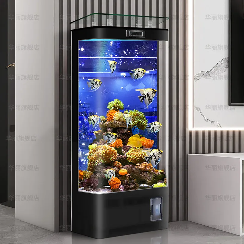 2026 new household all-in-one machine large fish tank living room vertical cabinet intelligent ecological oxygen glass aquarium