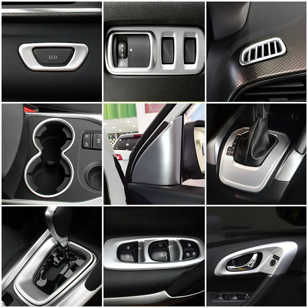 For Renault Kadjar 2015-2019 Auto Interior Central Control Modify Frame Cover Trim Inner Part Car Styling Refit