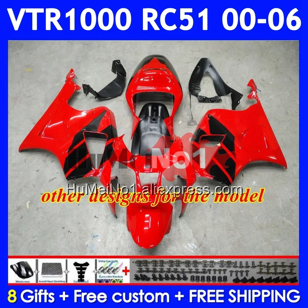 Body For HONDA VTR1000 RC51 01 02 03 2004 2005 White red 2006 68No.123 SP1 SP2 VTR 1000 2000 2001 2002 2003 04 05 06 Fairings