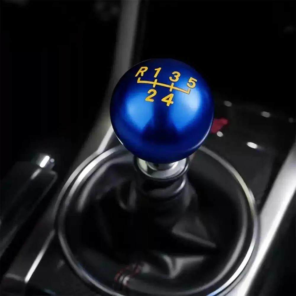 5 Speed Universal Car Gear Shift Knob Aluminum Manual Transmission Shifter Lever Head For Lift-Up Reverse Gear Level Knob