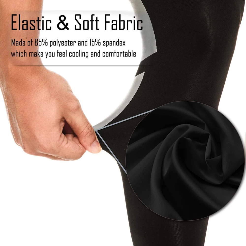 

1Pcs Sports Compression Leg Sleeve Knee Support for Football, Basketball, Cycling, Gym Workouts - Long Stretch Athletic Sleeve