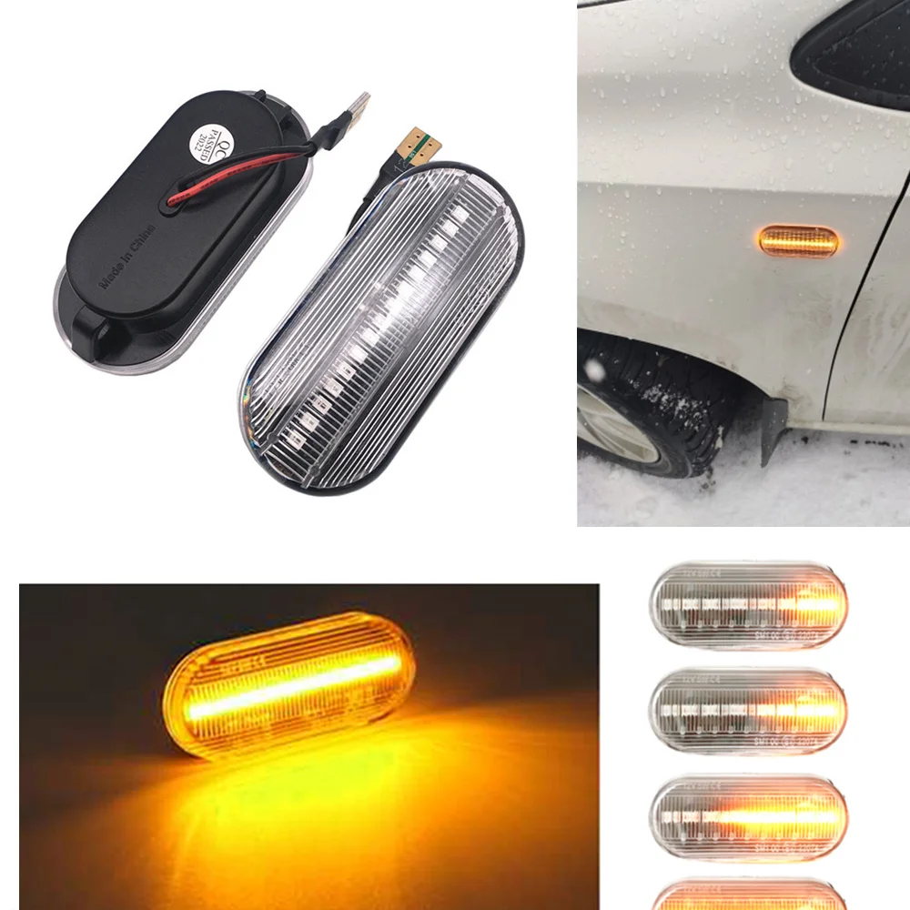 2PCS Led Dynamic Side Marker Turn Signal Light Sequential Blinker Light For VW Golf 3 4 MK3 MK4 Passat 3BG Polo 6N 9N Bora Vento