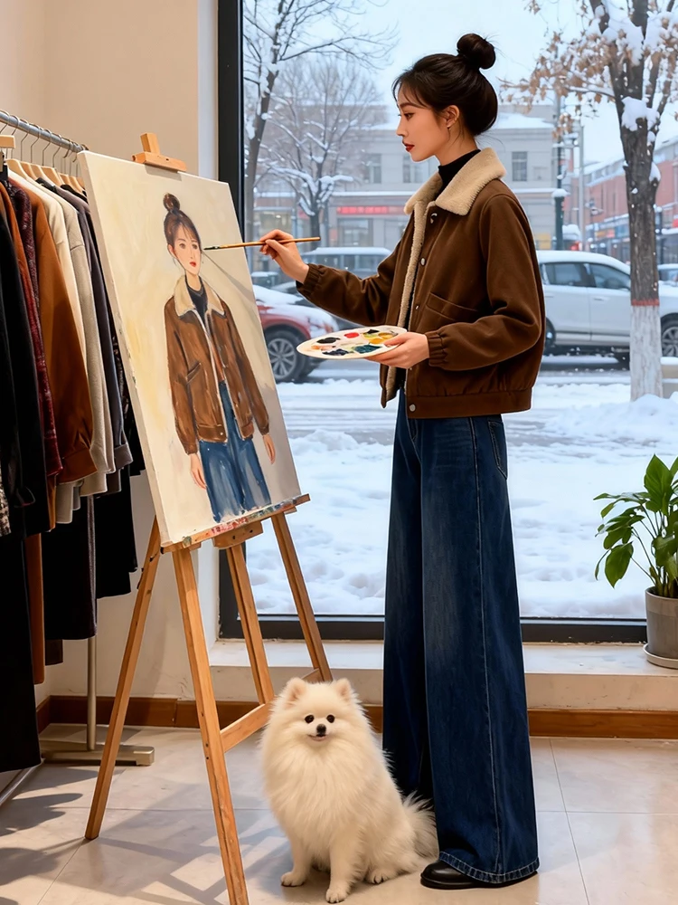 캐주얼 루즈핏 여성용 오트 다운 재킷 지퍼 스탠드 칼라 패딩 코트 패셔너블 컬러 겨울 아우터웨어