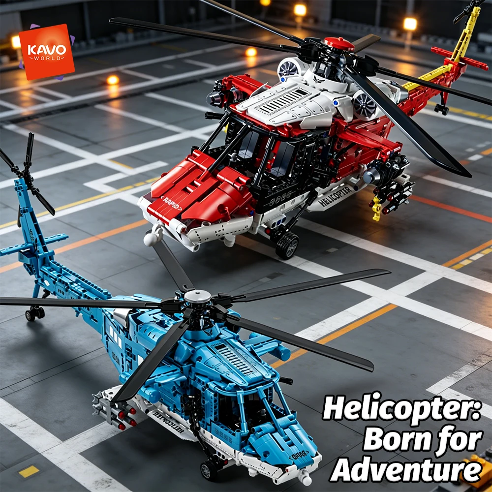 

KAVOWORLD Military Rescue Helicopter Building Blocks DIY Creative Helicopter Model Building Set for Building Blocks Enthusiasts