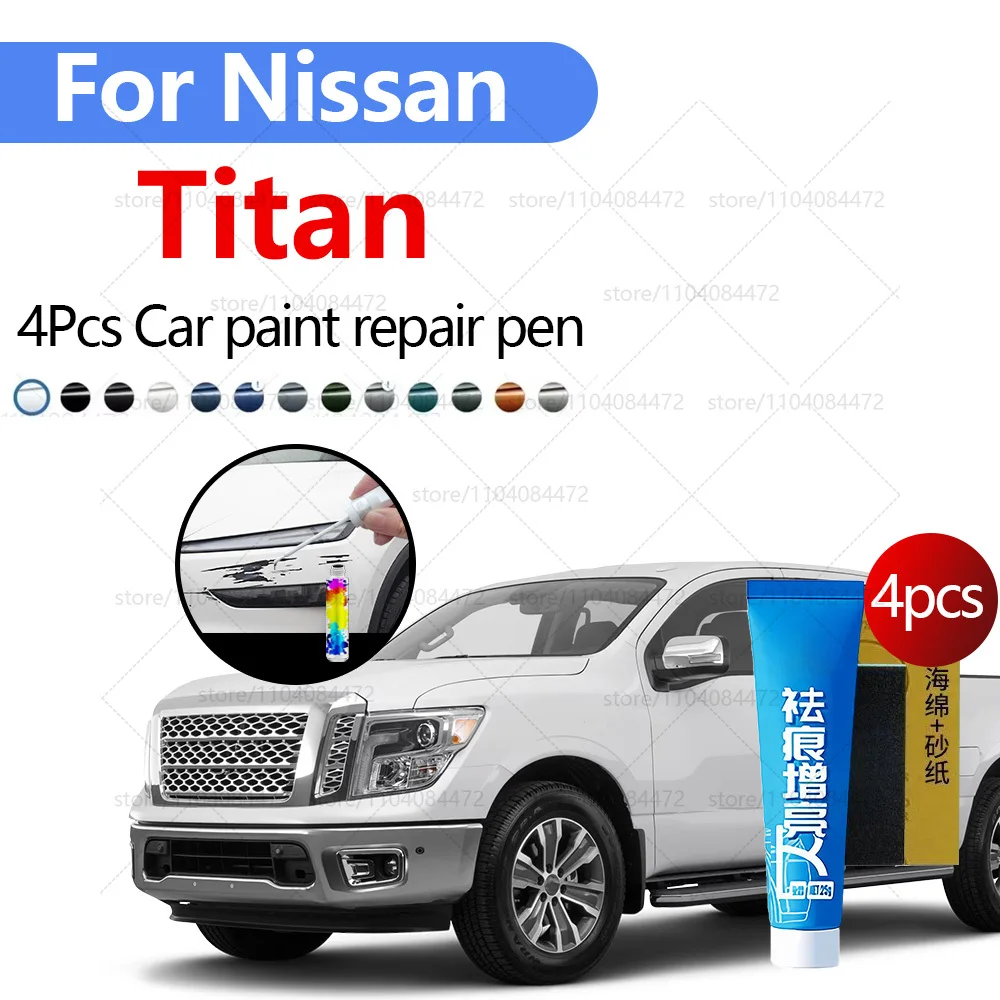 

Ручка для ремонта автомобильной краски для Nissan Titan 2004-2024 гг., аксессуары для ремонта царапин, 4 шт., серебристый, K23, красный, NBY, белый, QAK, зеленый DAQ