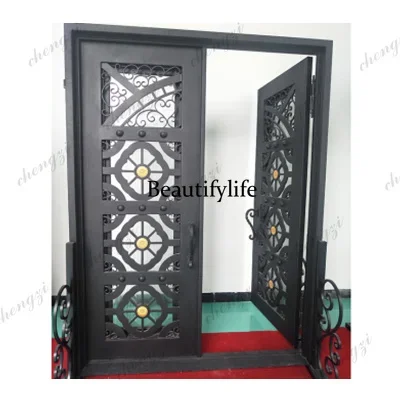 TTT Customization Hot Selling Cast Iron Door Exterior Iron French Doors Wrought Iron French Doors