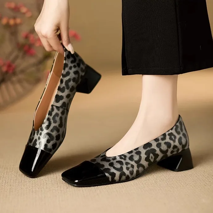 leather-leopard-print-slip-on-oes-women's-medium-heel-comfortable-versatile-faionable-retro-sle-rubber-sole-anti-slip