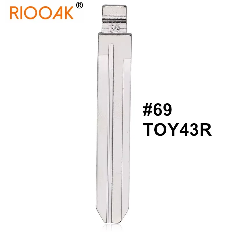 10Pcs #69 TOY43R Metal Uncut Flip Key Blade Compatible KD VVDI Replacement Blank For Toyota Chevrolet GM Holden Isuzu Car Remote