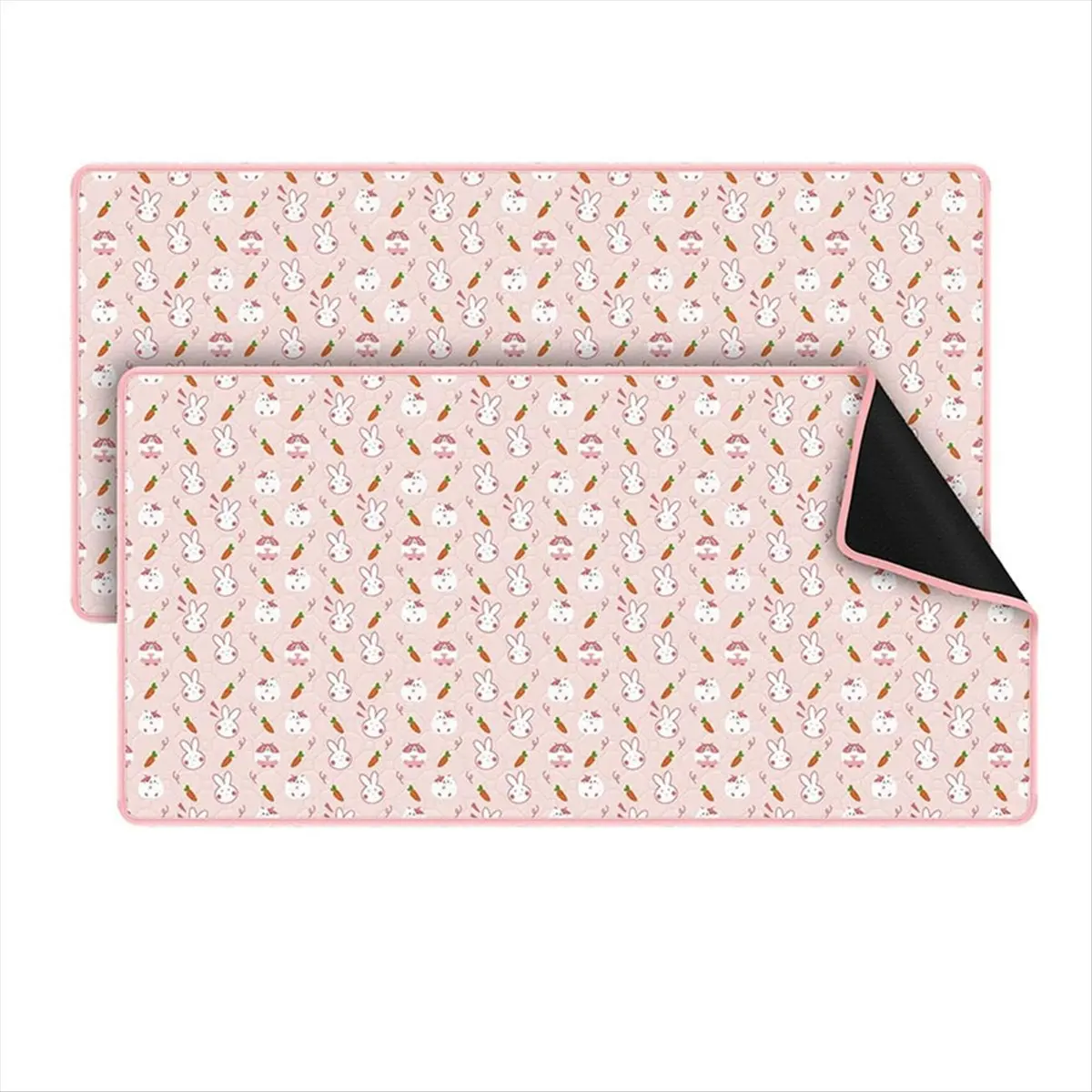 New 2 Packs Guinea Pig Cage Liners, 47x24Inch Washable Guinea Pig Pee Pad Non Slip Reusable Fast and Absorbent Bedding