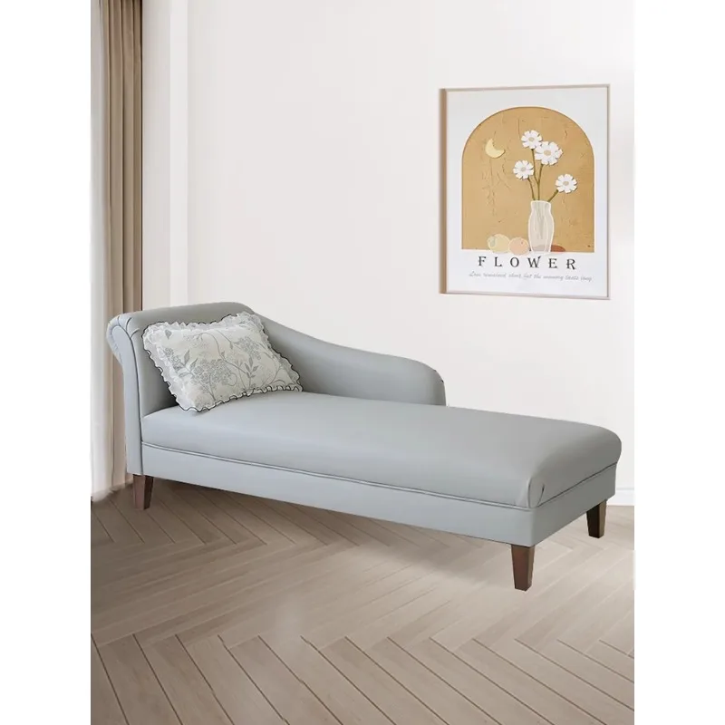 European-style chaise longue leather sofa balcony leisure chaise longue bedroom chaise longue sofa cowhide toffee chair