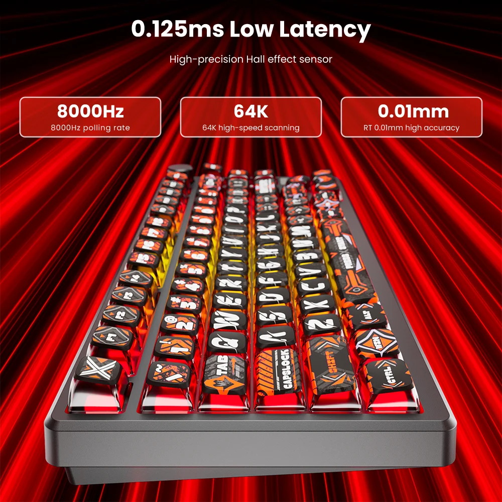 RK ROYAL KLUDGE M75 HE Gamer Magnetische Tastatur 81 Tasten PBT RGB Wired Dichtung E-Sport Mechanische Tastatur RT0,01 mm 8000 Hz 0,125 ms