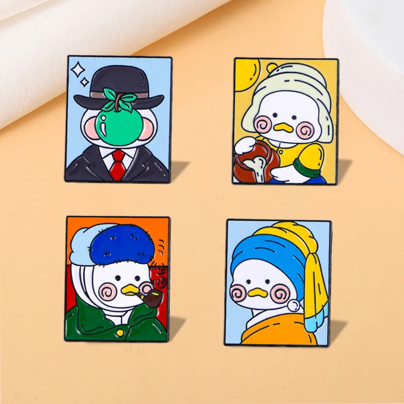 Creative Oil Painting Brooch Cartoon Pin Fashion Cute Unisex Alloy Badge DIY Clothes Bags Shoes Scarf Tshirt Jeans Decor