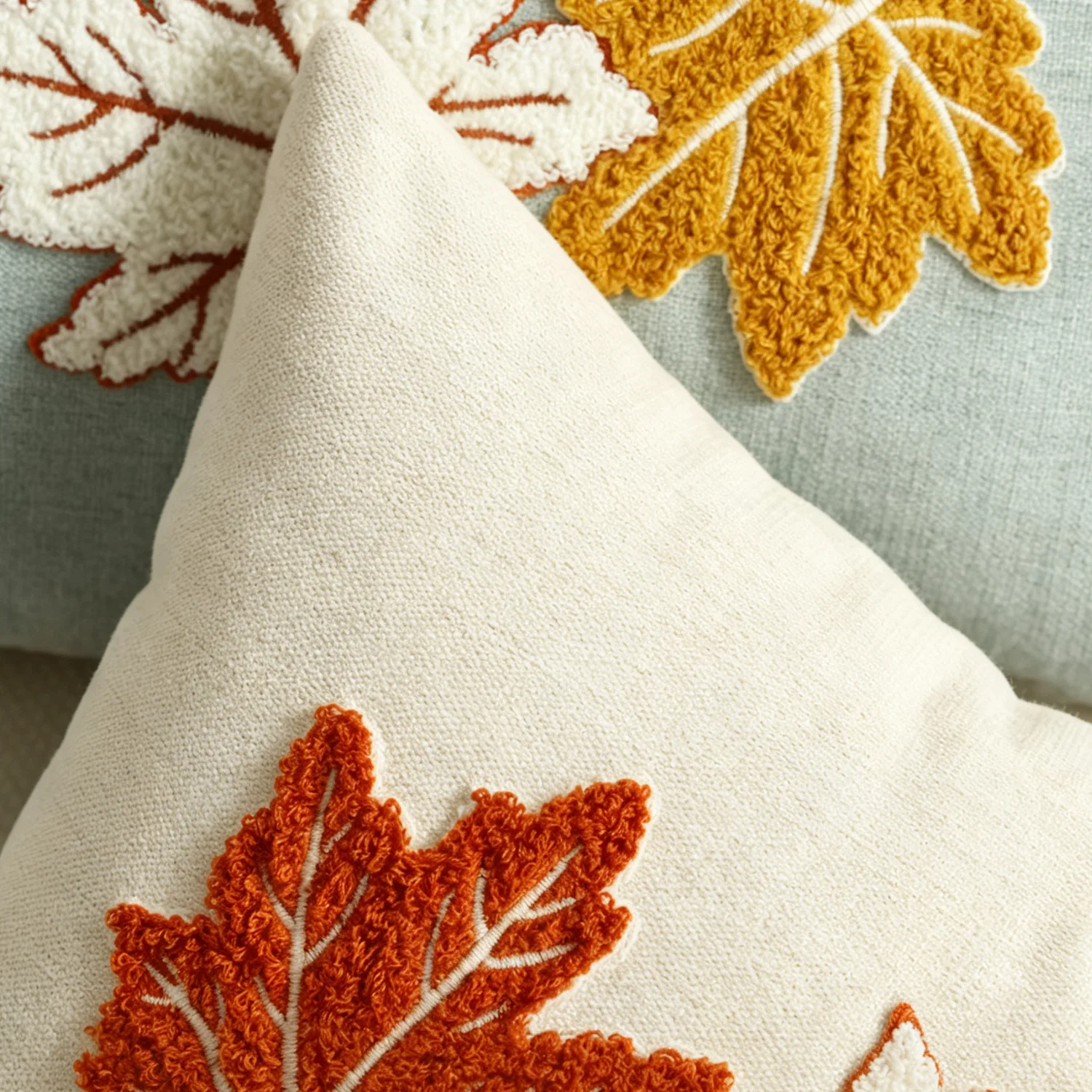 30x50cm Chenille Ahornblatt-Bestickter Thanksgiving Kissenbezug Cojines Atmosphärische Heimdekoration Kissenbezüge – Detail 7