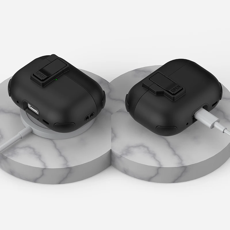 Locking Function Protective Case Case with Ring for Apple AirPods 2 Gen 3 Generation Cover for AirPods Pro 1st 2nd for Air Pods