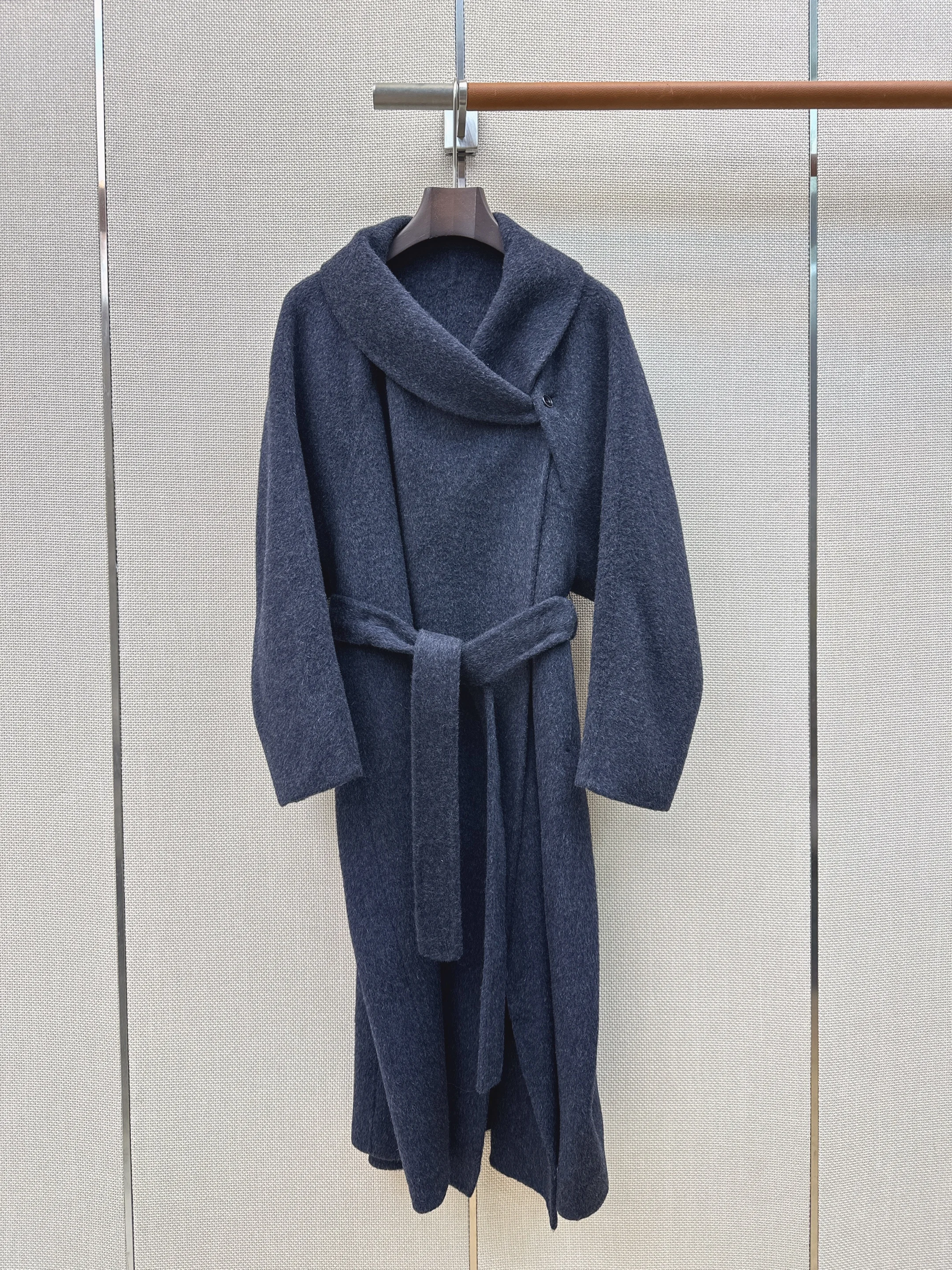 Women Long Double Faced Wool Coat Fall Winter New, Handmade Fabric, Ideal Layering Outerwear