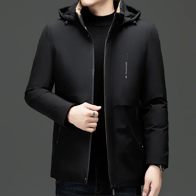 

Windbreaker Men Padded Parkas Fashion Male Brand Casual Outwear Parkas Winter Cotton Thermal Hoodies Coats Thick Business Coat
