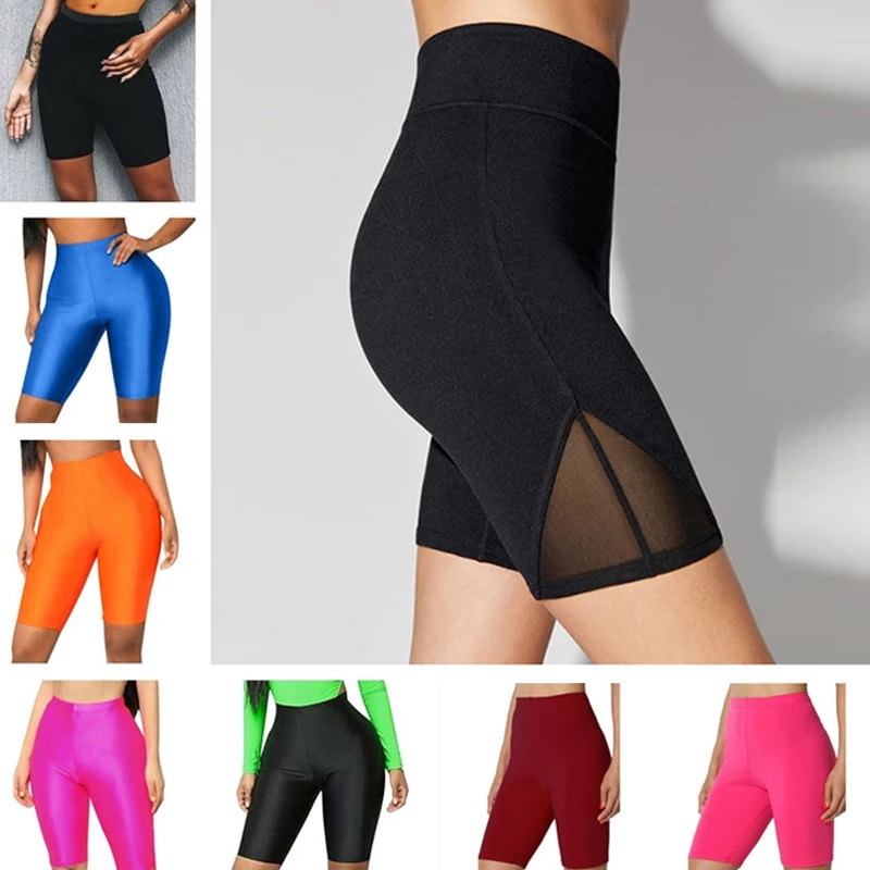 Mulheres Stretch Básico Ciclismo Shorts, Shorts Bicicleta Verão, Fitness Dança Mesh Shorts, Roupas Femininas, Moletom, Strike