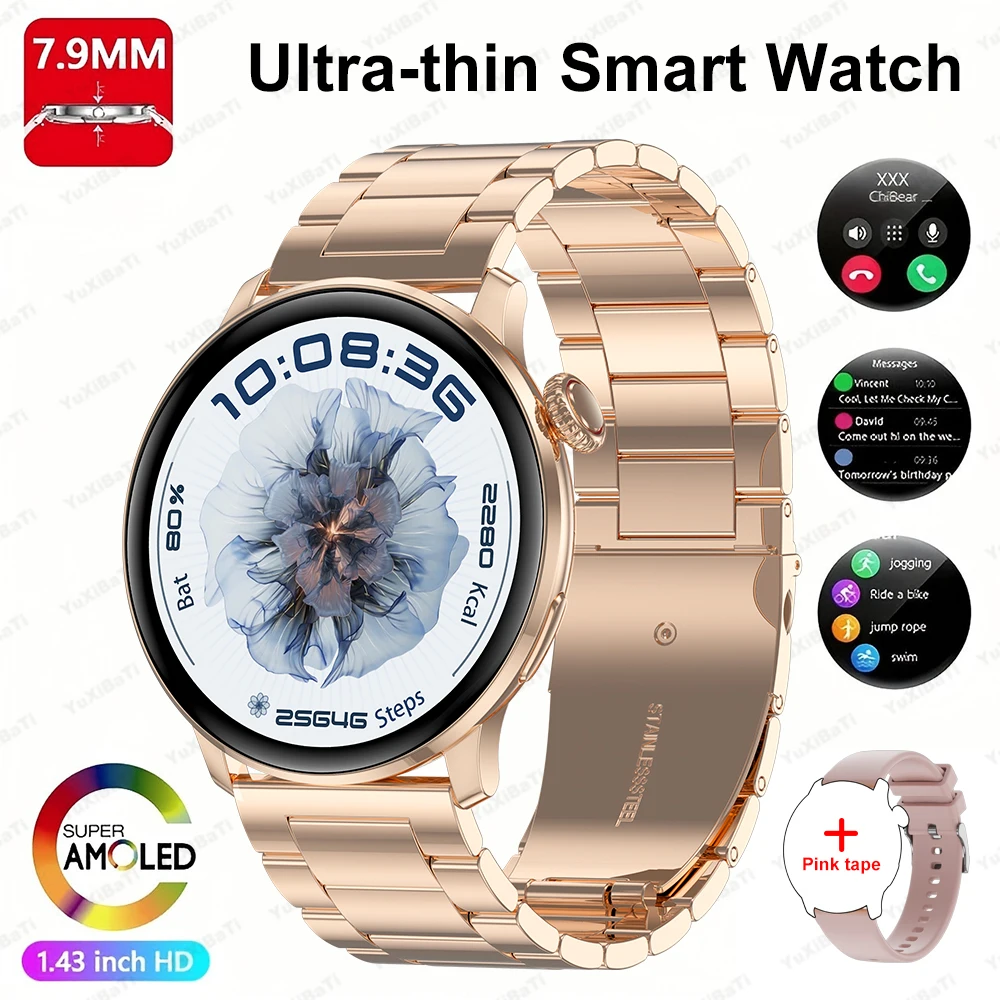 2025New Women's AI Smart Diagnosis Smart Watch HRV+PPG Blood Pressure & Oxygen Monitor IP68 Waterproof NFC Smartwatch for Xiaomi