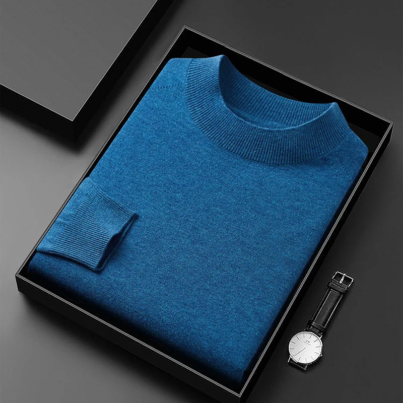 2026 New Arrival Autumn Winter Wool Sweater Men's Long Sleeve Half Sweater Men's