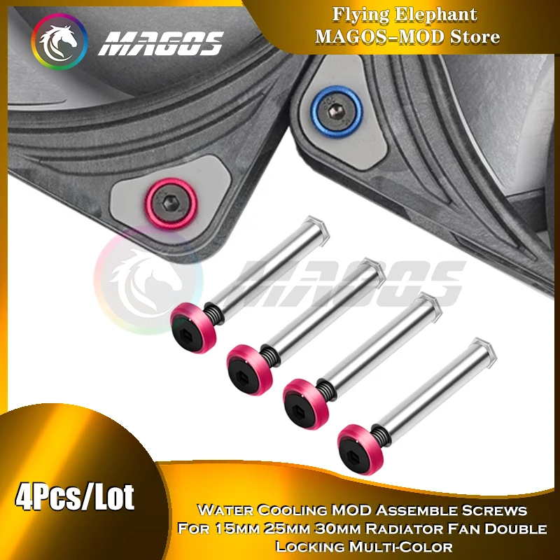 

PC Water Cooling Radiator Mounting Screws Used Protector For 15mm-30mm Fan Double Locking Multi-Color 4Pcs/Lot