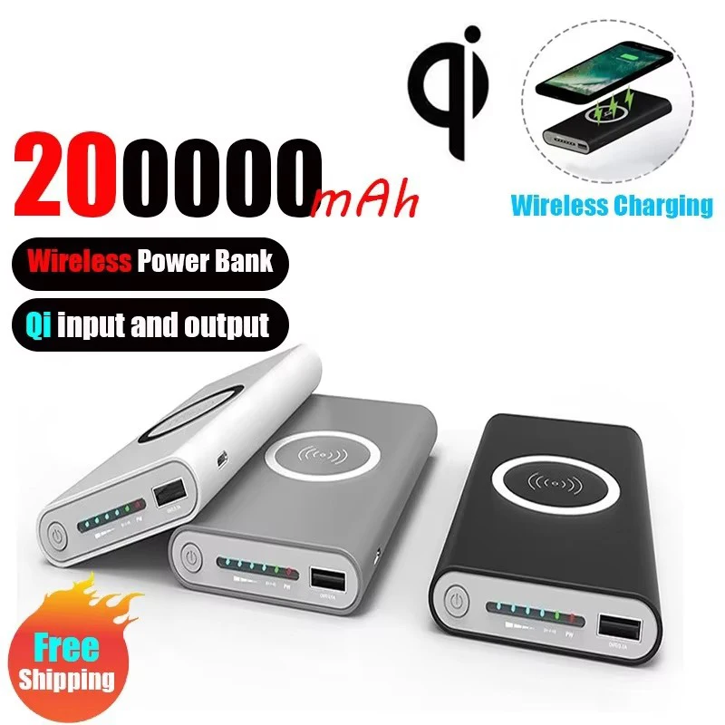 

200000mAh Power Bank Ultra-Large Capacity Universal Wireless Fast Charging Power Bank Thin And Portable For iPhone Samsung