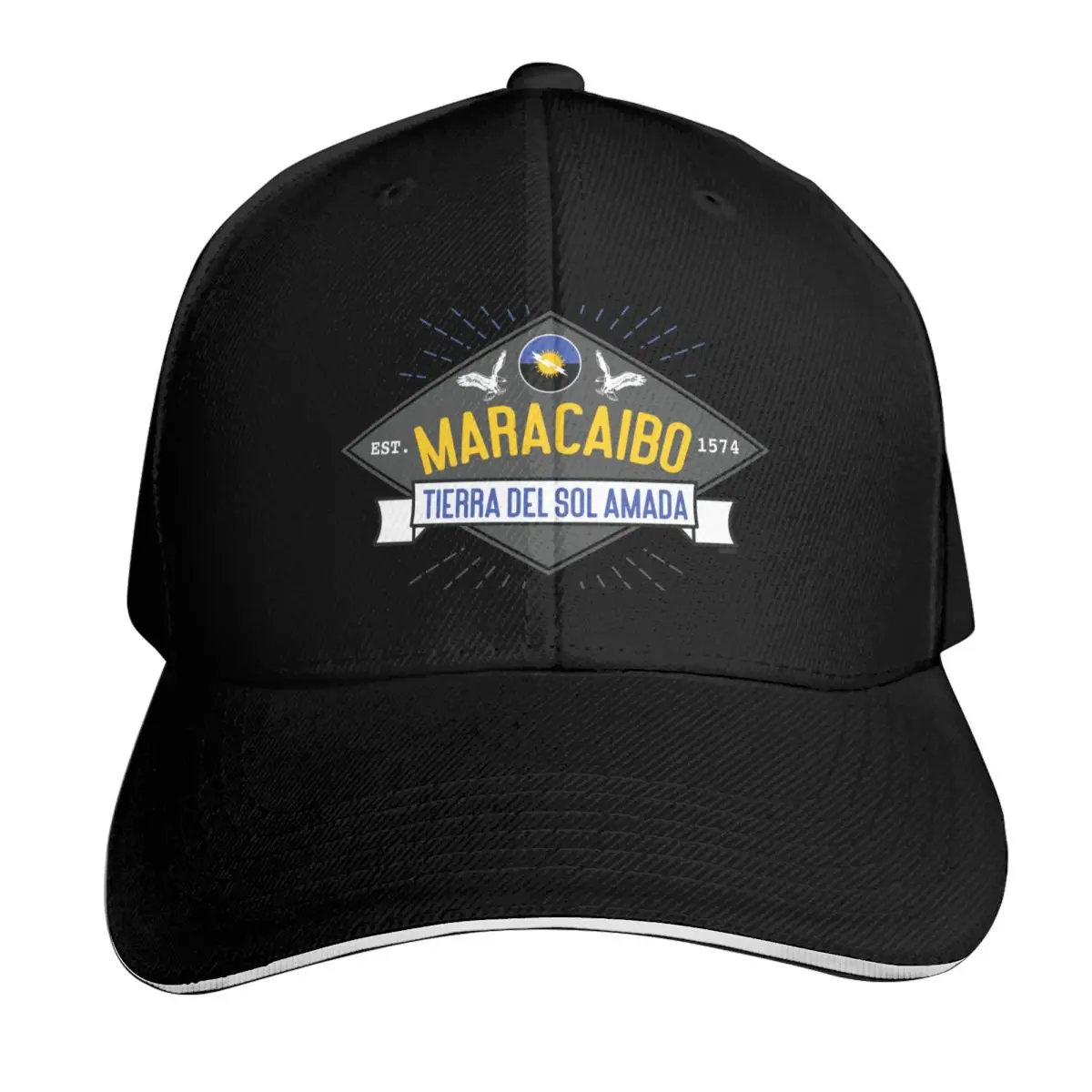 Gorra de béisbol Maracaibo, Zulia Art Tierra del Sol Amada, gorro de talla grande, gorro con pompón, gorro para la playa, gorras para excursiones a la playa, para hombre y mujer