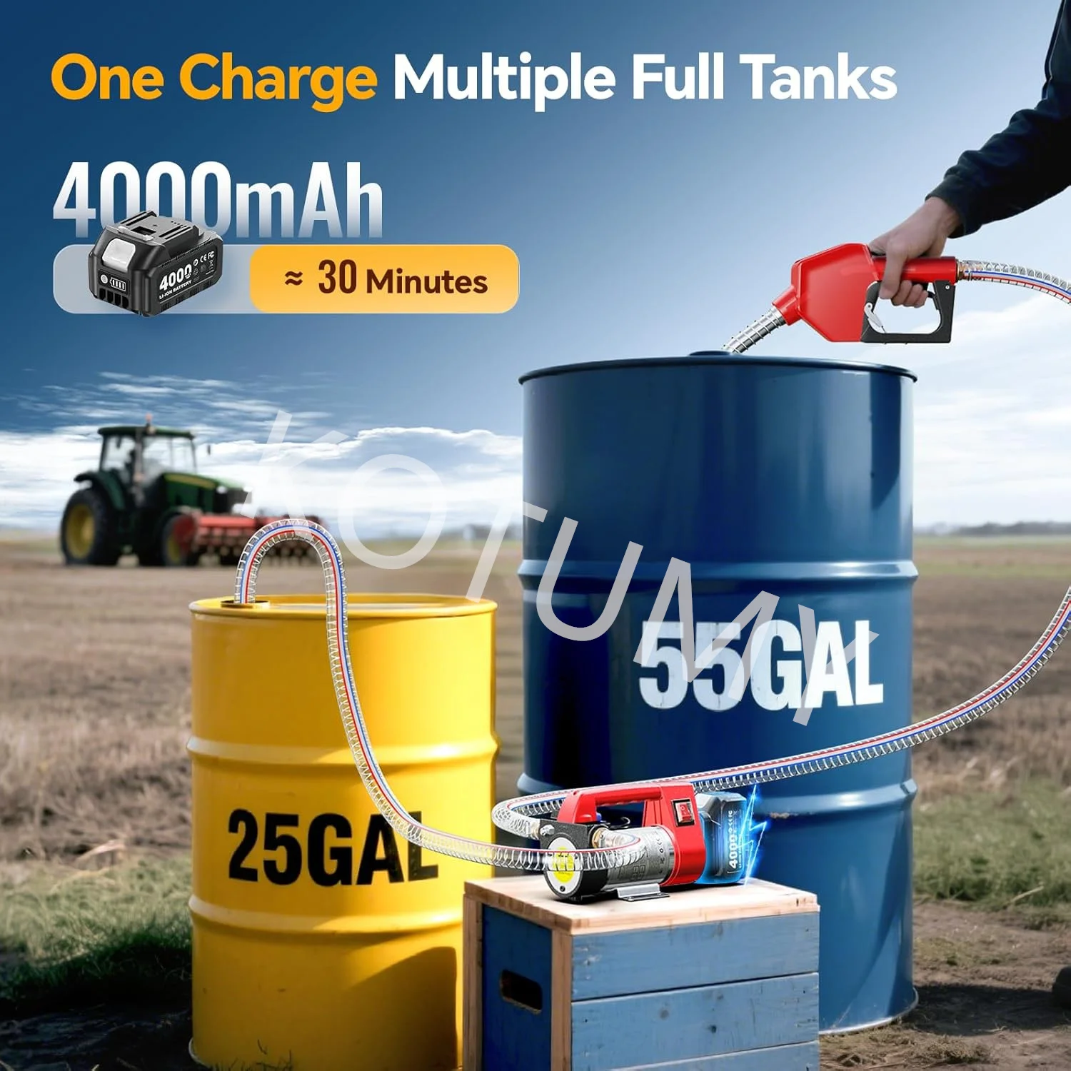 Lithium Battery Electric Oil Pump Charging Pump Self-priming Pump Household Diesel Pump 24V Refueling Machine