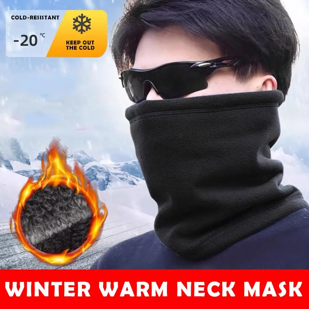 Fleece Scarf Drawstring Fleece Neck Sleeve Scarf Men Bandana Neck Warm Winter Windproof Tube Scarves For Face Snowboard Ski 