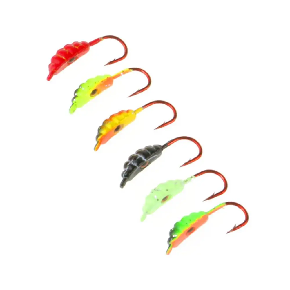6Pcs High Quality Artificial Balancer Walleye AD-Sharp Lead Hard Hook Winter Bait Ice Fishing Lure