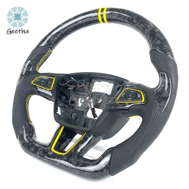 

For Ford Focus MK3 ST RS 2015 2016 2017 2018 Forged Carbon Fiber Steering Wheel Suede Style Car Steering Wheel