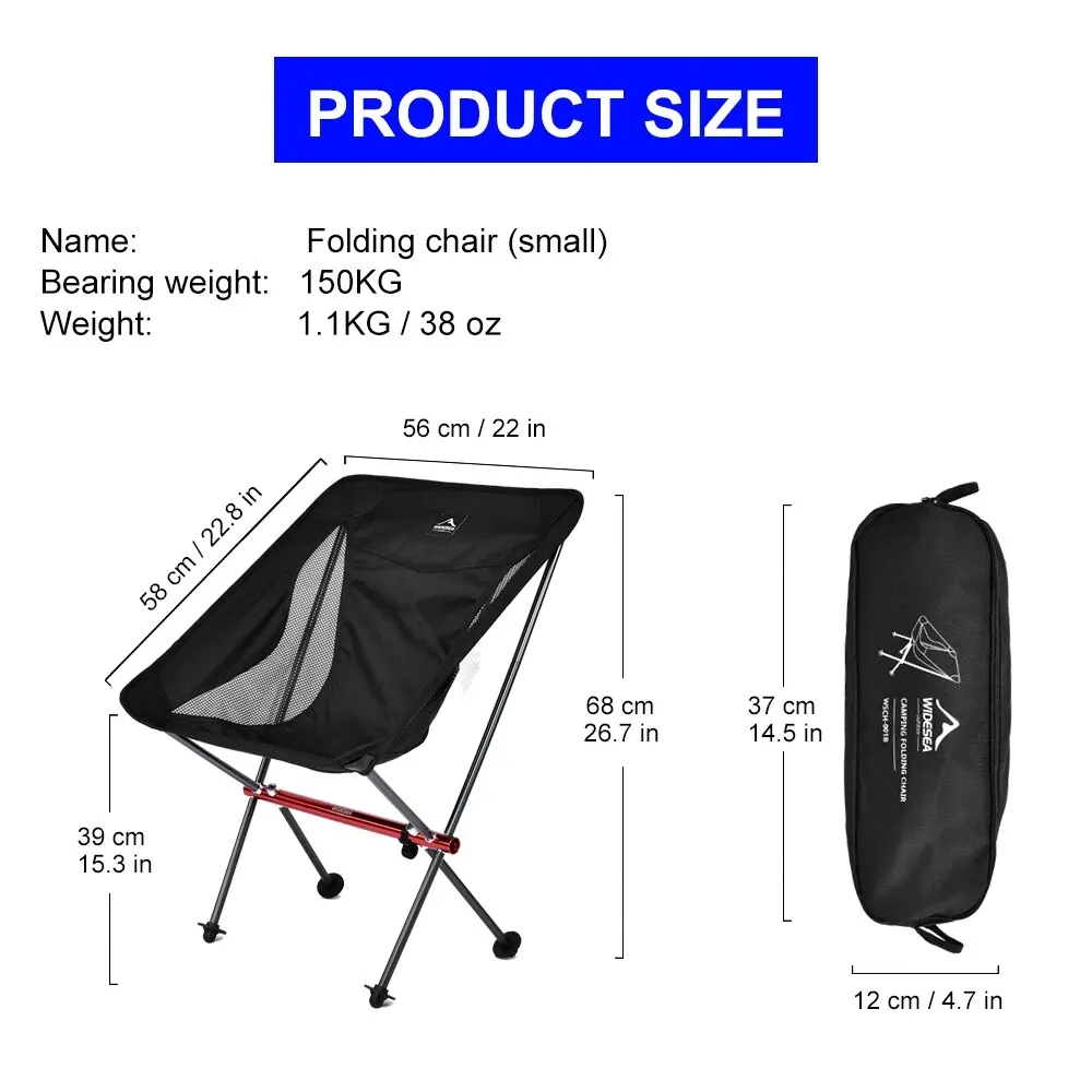 widesea Wideea camping angeln klappstuhl tourist strand chaiselongue stuhl zum entspannenden faltbare freizeit reise möbel picknick 4