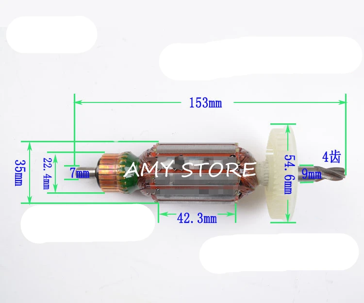 Pieza de sierra eléctrica de repuesto AC 220V, rotor de eje de 4 dientes para Bosch GST85PB para DCA M1Q-FF-85