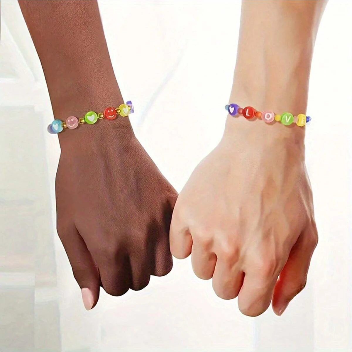 205pcs 7mm DIY Smiling Face Bead Loose Beads Acrylic Random Patterns and Colors for Accessories, Making Bracelets, Necklaces