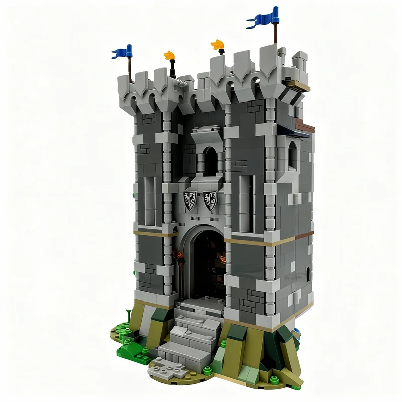 

1178pcs MOC Hilltop Castle Alternate Build Medieval Creator 3 1 Model Building Blocks Christmas Gifts Construction Toys Birthday