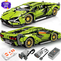 Technical 1280PCS Building Blocks Racing Car Static Model Or Remote Control Electric RC Car Version Optional Kid Adult Toy Gifts