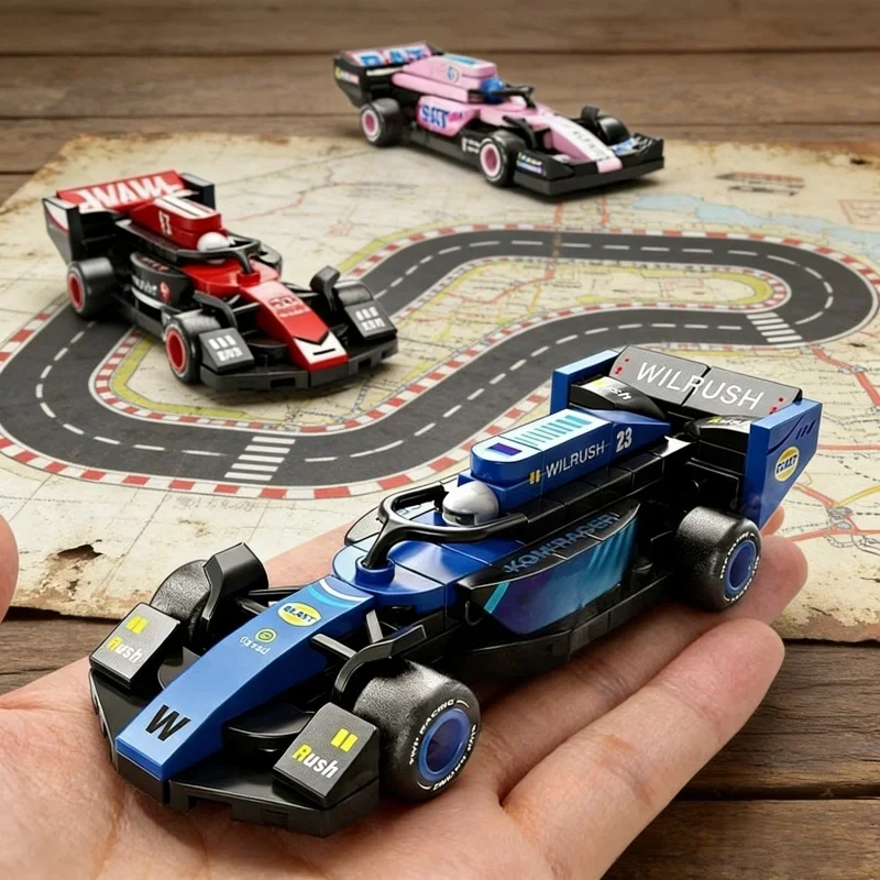 Fashionable Racing Car Building Block Model, Static Desktop Ornament, Collection & Decorative Piece