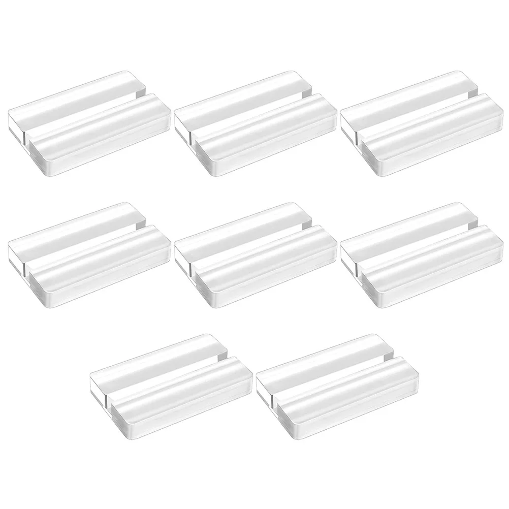 

8Pcs Acrylic Sign Holders Card Stand Wedding Party Place Cards Holder Desktop Photo Slot Base Cards Stand