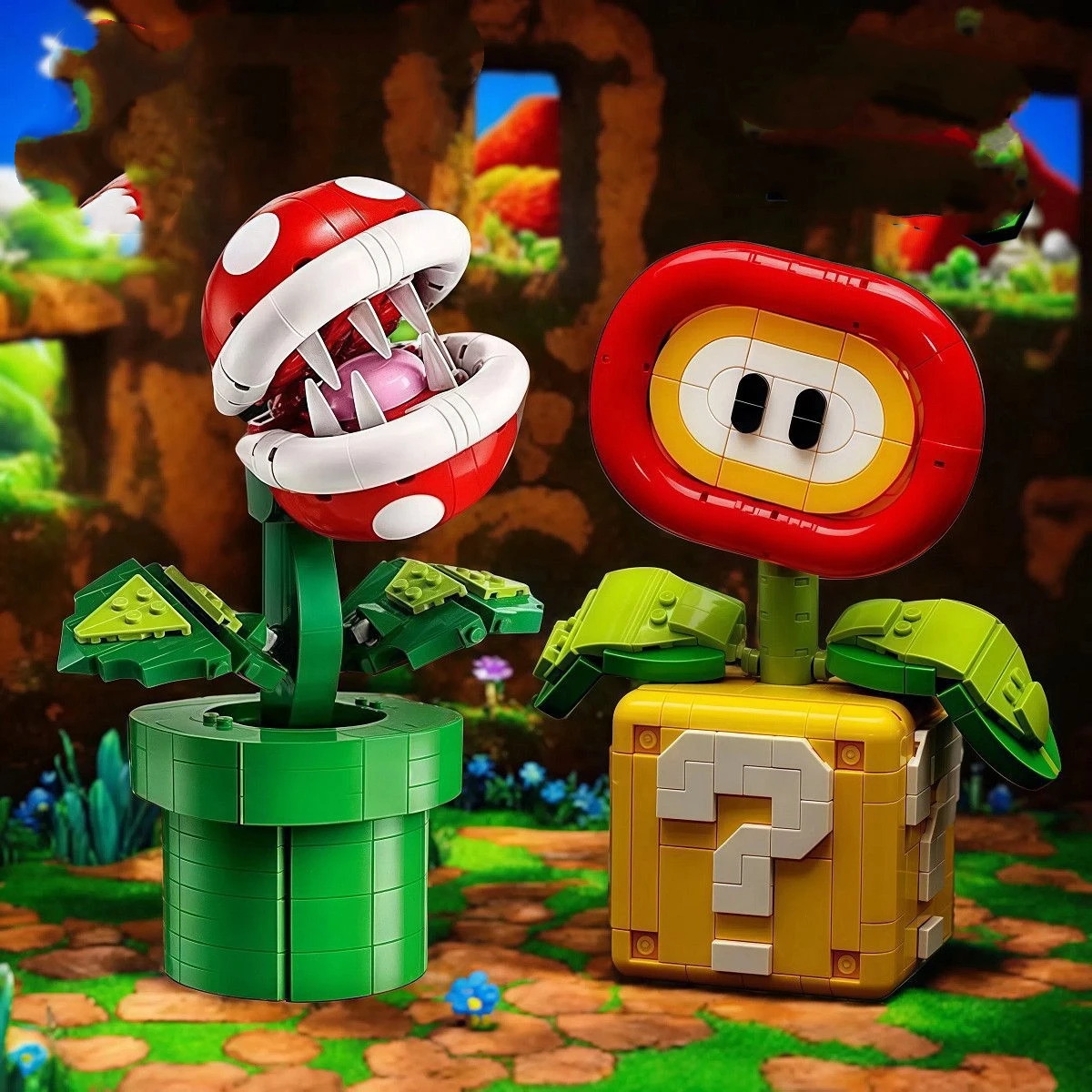 

MOC-Tree Supers Chomper Цветок Братья Букет Вечное украшение дома Растение в горшке Модель Строительный блок Кирпичи Подарочный набор