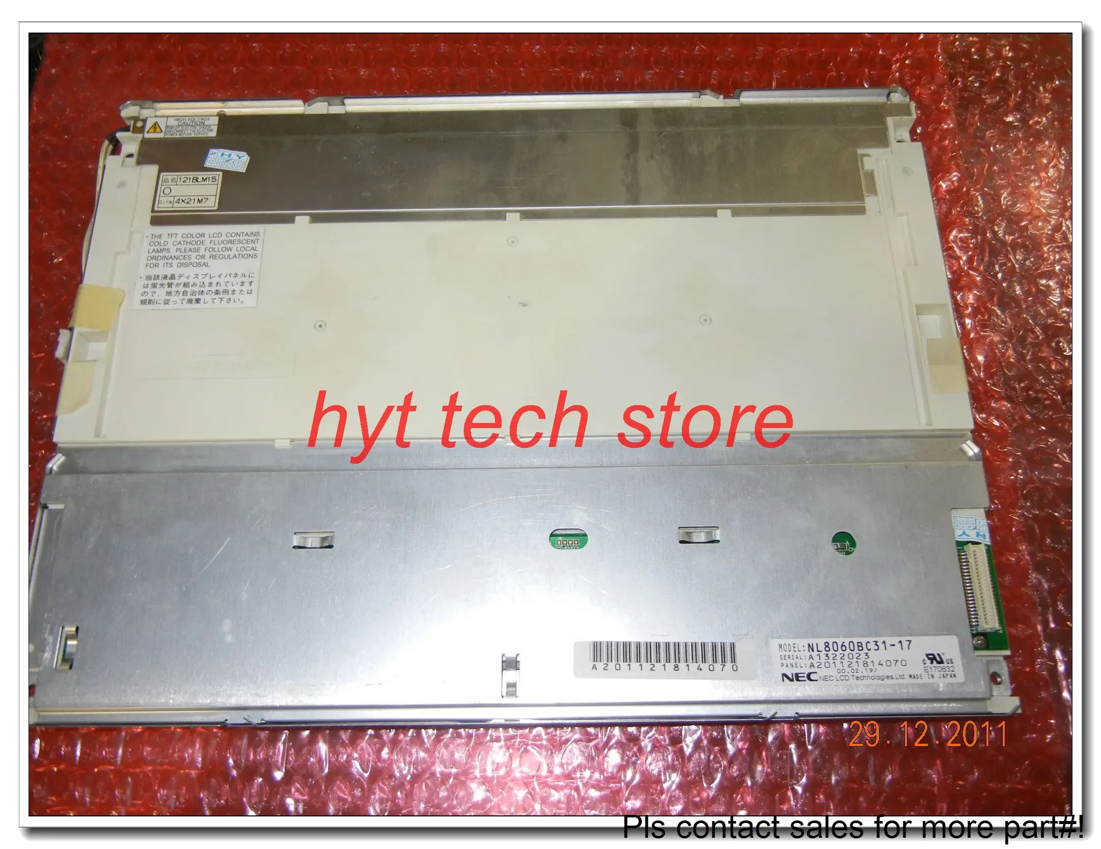 Original 12.1 นิ้ว LCD NL8060BC31-17 Original & A + เกรดสต็อกทดสอบทํางานก่อนจัดส่ง