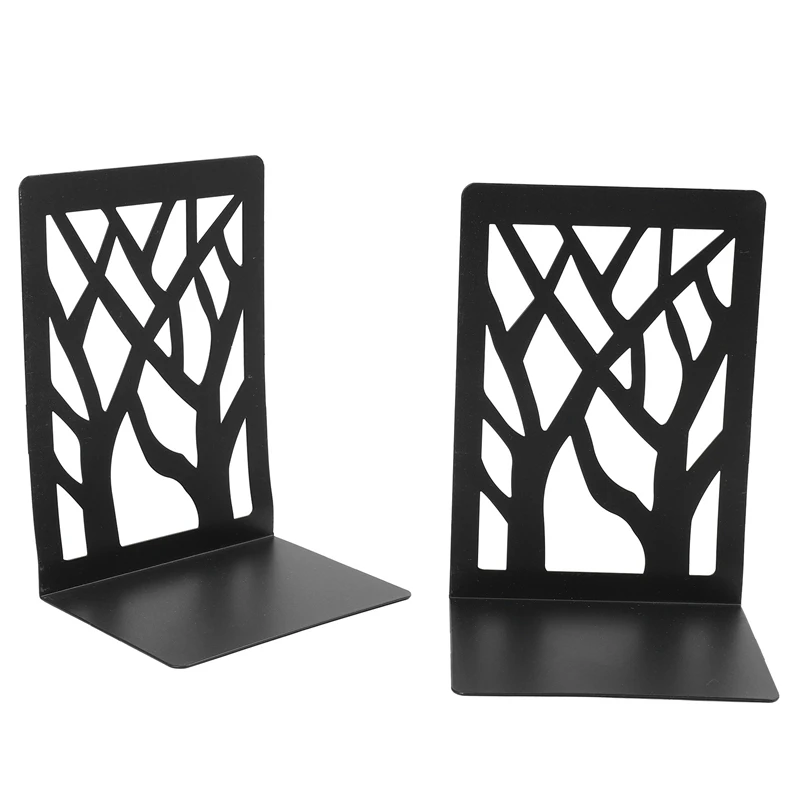 Book Ends For Heavy Books,Book Shelf Holder Home Decorative, Metal Bookends Black 1 Pair,Bookend Supports, Book Stoppers